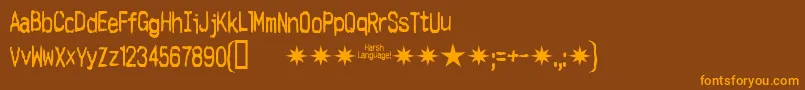 Шрифт Harshlanguage – оранжевые шрифты на коричневом фоне