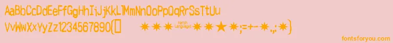 Harshlanguage Font – Orange Fonts on Pink Background