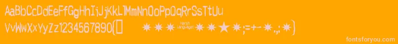 Harshlanguage Font – Pink Fonts on Orange Background