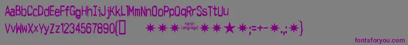 Harshlanguage-Schriftart – Violette Schriften auf grauem Hintergrund