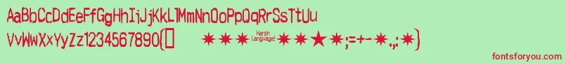 Harshlanguage-fontti – punaiset fontit vihreällä taustalla