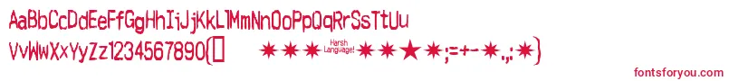 Harshlanguage Font – Red Fonts on White Background