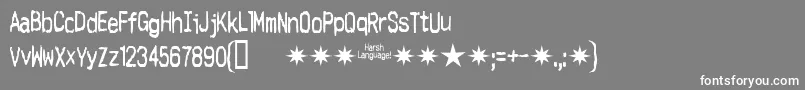 Harshlanguage-Schriftart – Weiße Schriften auf grauem Hintergrund