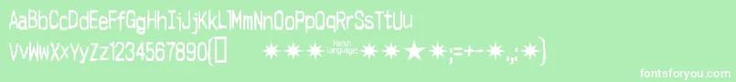 Harshlanguage Font – White Fonts on Green Background