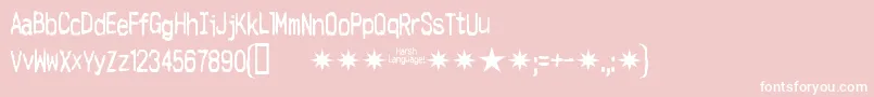Harshlanguage Font – White Fonts on Pink Background
