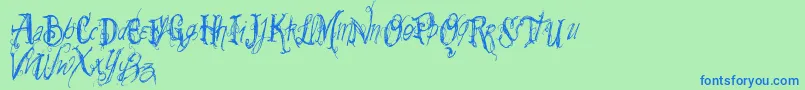 Vtks Summerland Font – Blue Fonts on Green Background