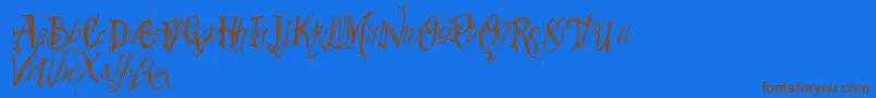 Vtks Summerland Font – Brown Fonts on Blue Background
