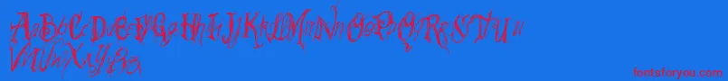 Vtks Summerland Font – Red Fonts on Blue Background