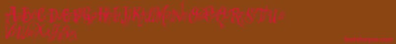 Vtks Summerland Font – Red Fonts on Brown Background