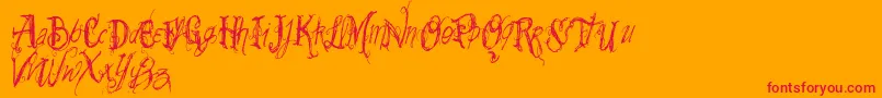 Vtks Summerland Font – Red Fonts on Orange Background