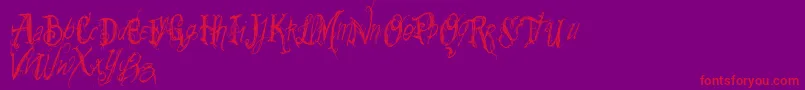 Vtks Summerland Font – Red Fonts on Purple Background