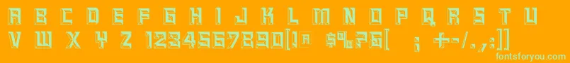 Fonte Reliefcaps – fontes verdes em um fundo laranja