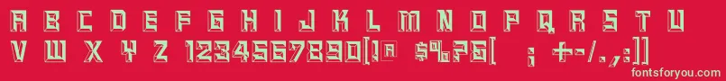 fuente Reliefcaps – Fuentes Verdes Sobre Fondo Rojo