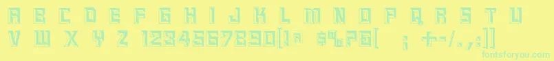 Czcionka Reliefcaps – zielone czcionki na żółtym tle