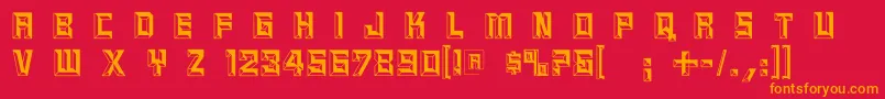 フォントReliefcaps – 赤い背景にオレンジの文字
