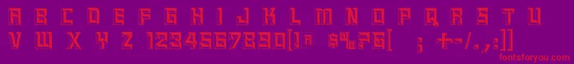 Czcionka Reliefcaps – czerwone czcionki na fioletowym tle