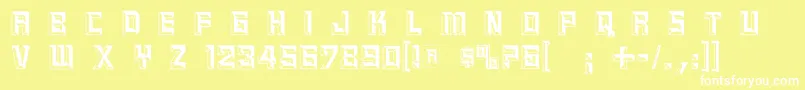 Reliefcaps Font – White Fonts on Yellow Background