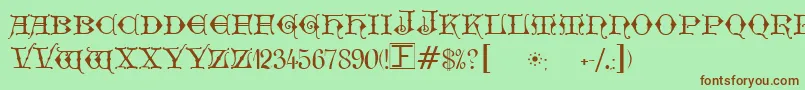 GeschlossenGotikKaps Font – Brown Fonts on Green Background