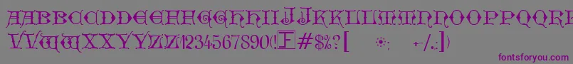 GeschlossenGotikKaps-Schriftart – Violette Schriften auf grauem Hintergrund