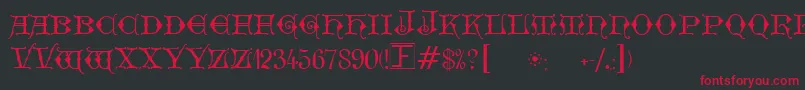 GeschlossenGotikKaps Font – Red Fonts on Black Background