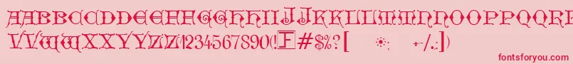 GeschlossenGotikKaps Font – Red Fonts on Pink Background