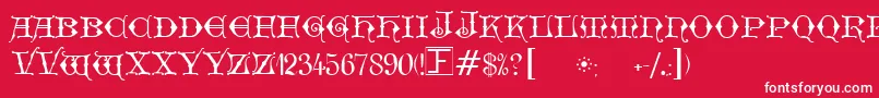 Шрифт GeschlossenGotikKaps – белые шрифты на красном фоне