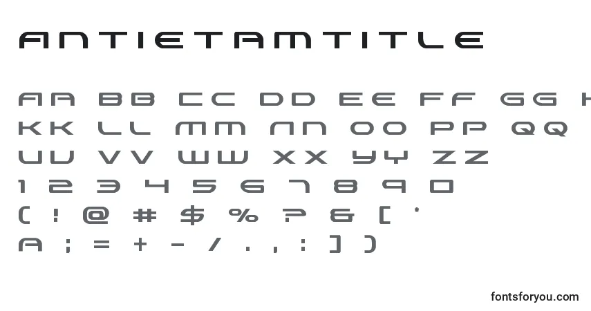 Antietamtitleフォント–アルファベット、数字、特殊文字