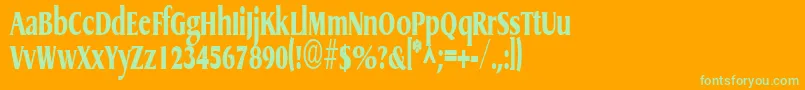 GriffoncondensedxtraboldRegular Font – Green Fonts on Orange Background