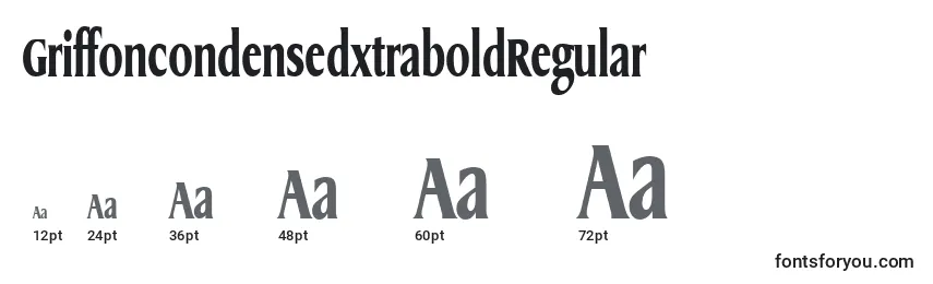 Размеры шрифта GriffoncondensedxtraboldRegular