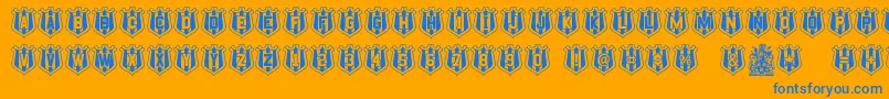 NufcSheild Font – Blue Fonts on Orange Background