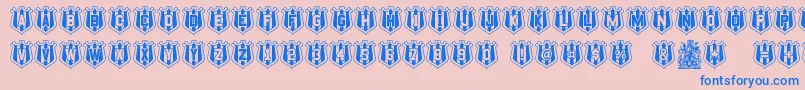 NufcSheild Font – Blue Fonts on Pink Background