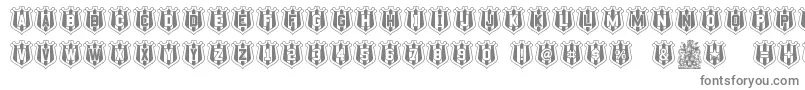 NufcSheild-fontti – harmaat kirjasimet valkoisella taustalla
