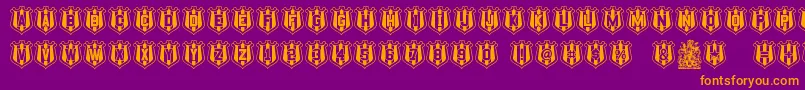 NufcSheild-fontti – oranssit fontit violetilla taustalla