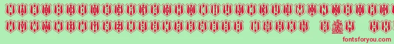 フォントNufcSheild – 赤い文字の緑の背景