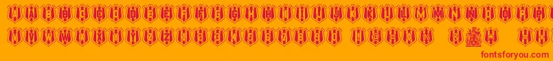 fuente NufcSheild – Fuentes Rojas Sobre Fondo Naranja