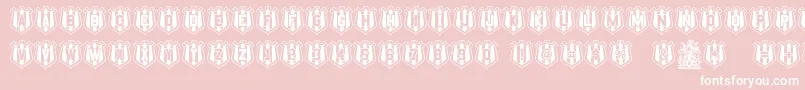 NufcSheild-Schriftart – Weiße Schriften auf rosa Hintergrund