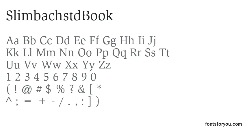 Шрифт SlimbachstdBook – алфавит, цифры, специальные символы