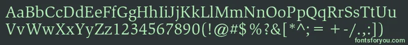 フォントSlimbachstdBook – 黒い背景に緑の文字
