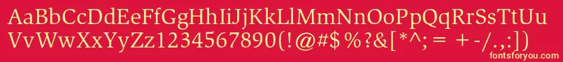 SlimbachstdBook Font – Yellow Fonts on Red Background