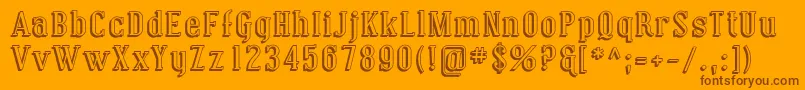 Coving13 Font – Brown Fonts on Orange Background