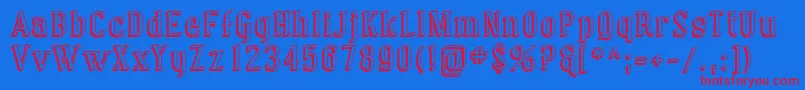 Coving13-Schriftart – Rote Schriften auf blauem Hintergrund