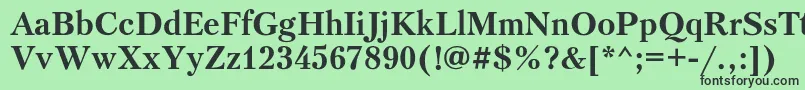 フォントPetersburgcBold – 緑の背景に黒い文字