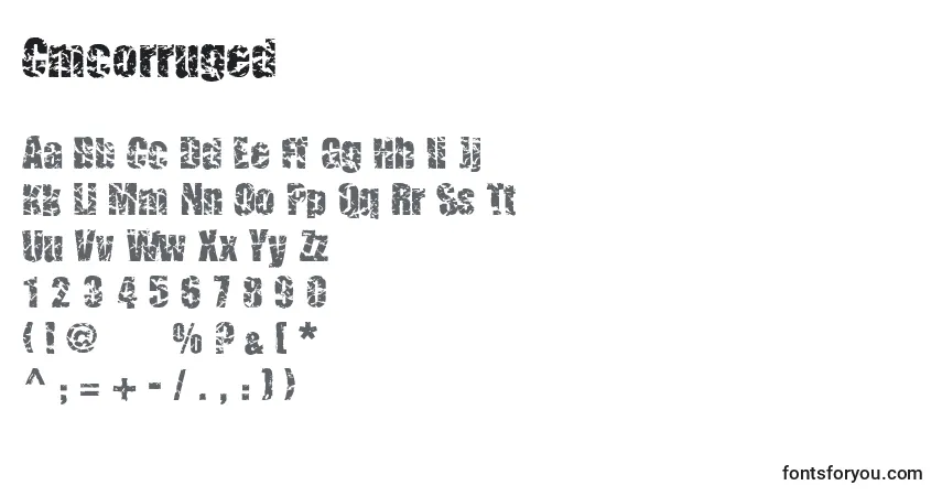 Шрифт Cmcorruged – алфавит, цифры, специальные символы