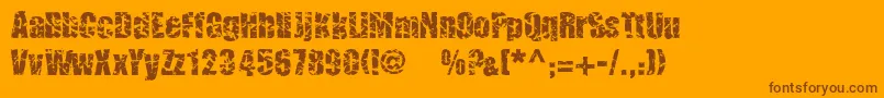 Cmcorruged Font – Brown Fonts on Orange Background