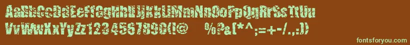 Fonte Cmcorruged – fontes verdes em um fundo marrom