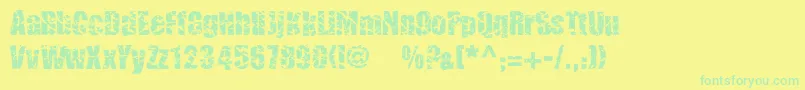 Шрифт Cmcorruged – зелёные шрифты на жёлтом фоне
