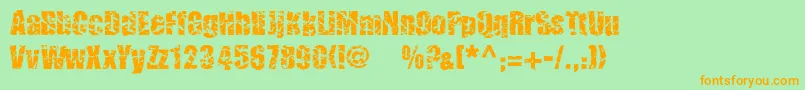 Cmcorruged Font – Orange Fonts on Green Background