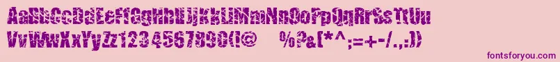 Cmcorruged Font – Purple Fonts on Pink Background