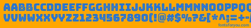 フォントBungeeinlineRegular – オレンジの背景に青い文字