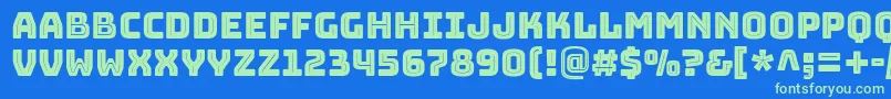 BungeeinlineRegular Font – Green Fonts on Blue Background